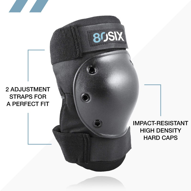 80Six Pad Set with Wristguards, Elbow Pads, and Knee Pads for Kids, Black, Junior - Ages 5+ - Image 3